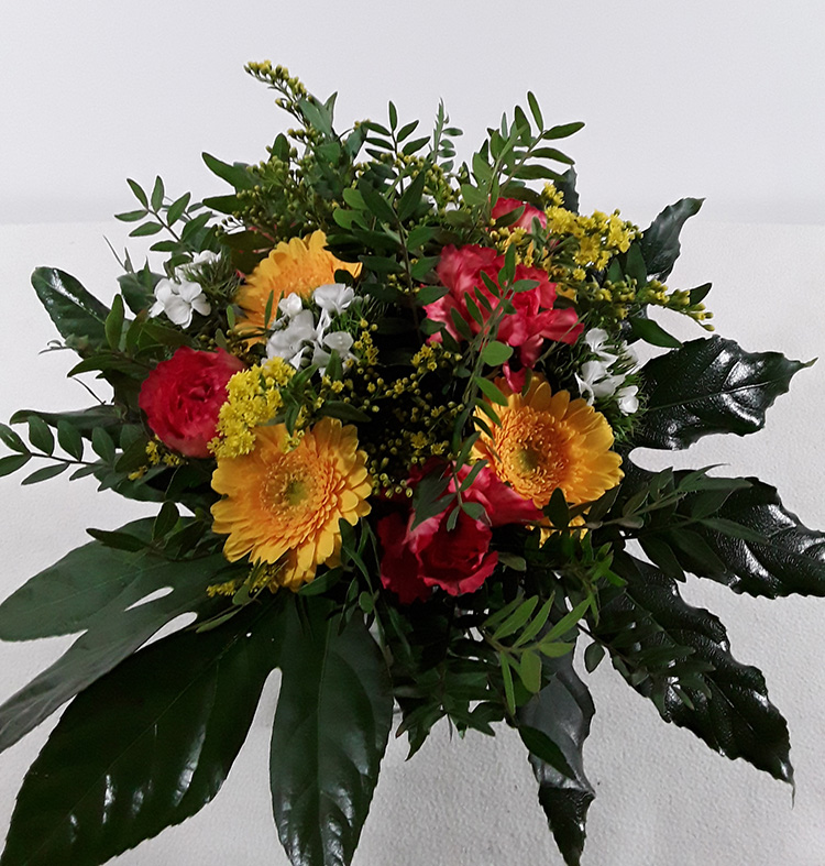 Bouquet rond jaune orangé